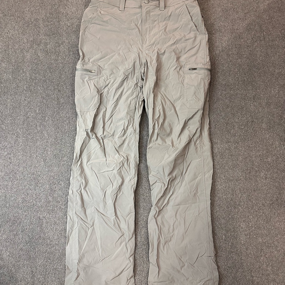 LL Bean Cresta Pants Mens 30x32 Grey Zip Cargo Trekking Hiking Outdoors